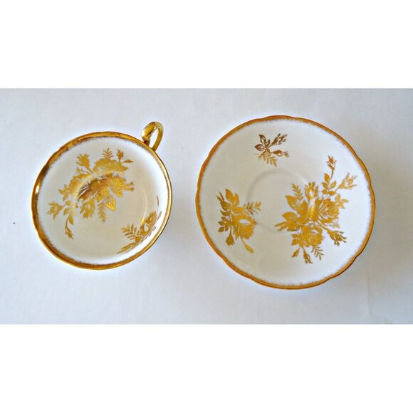 Vintage Paragon Tea Cup and Saucer Anniversary Rose Gold Gild Teacup Vintage - Picture 5 of 7